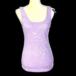 OLD‎ NAVY Women’s Tank Top Sequin Fresh Lilac Medium Sleeveless Summer Casual